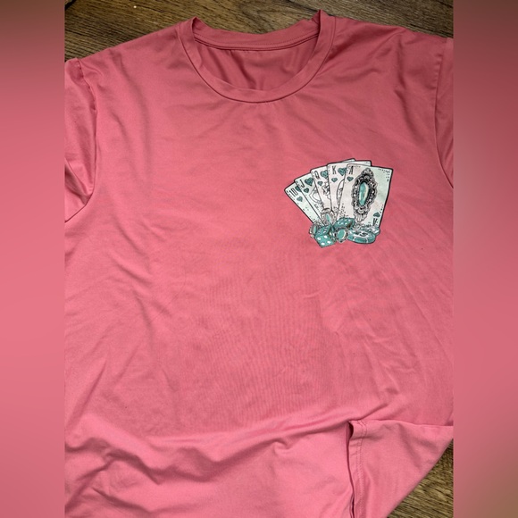 Pink Graphic Tee with Western Design - Picture 3 of 4